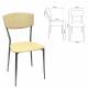 Стул для столовых, кафе, дома РС23, серебристый каркас, экокожа бежевая. Фото товара с разных ракурсов.